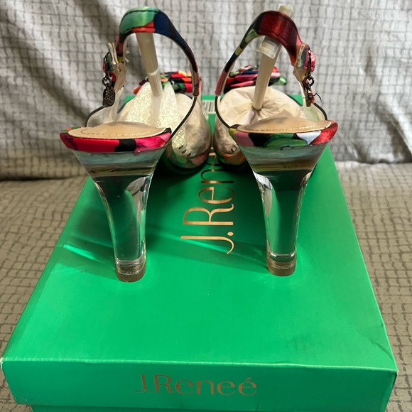 J.Renee Clear Multicolor Floral Slingback Block heels - Picture 4 of 5